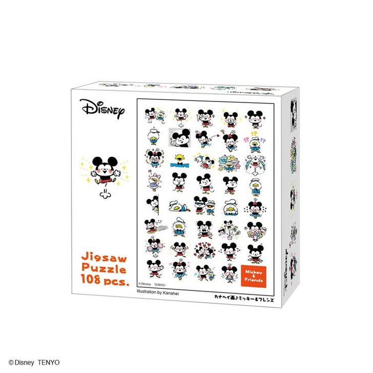 Tenyo D108-031 Jigsaw Puzzle Disney Mickey & Friends by Kanahei (108 Pieces)