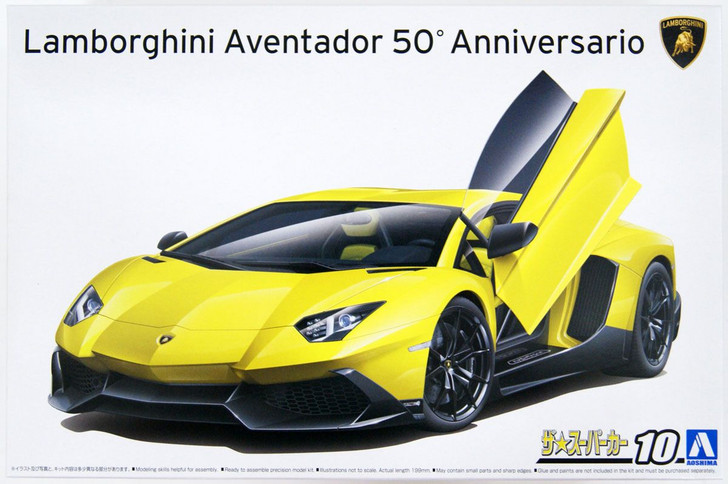 Aoshima The Super Car 1/24 Lamborghini Aventador 50th Anniversario Plastic Model