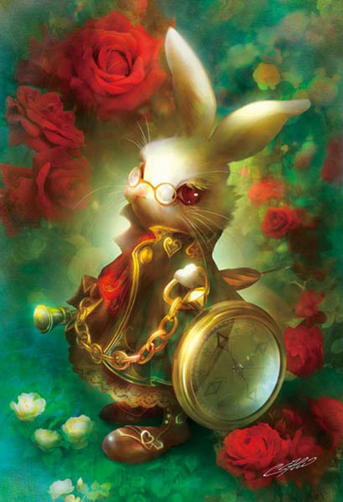 APPLEOne Jigsaw Puzzle 300-318 Alice In Wonderland White Rabbit (300 Pieces)