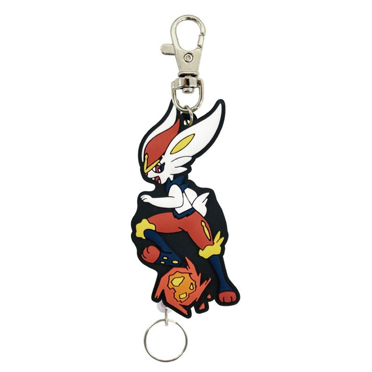 Pokemon Center Rubber Reel Keychain Cinderace