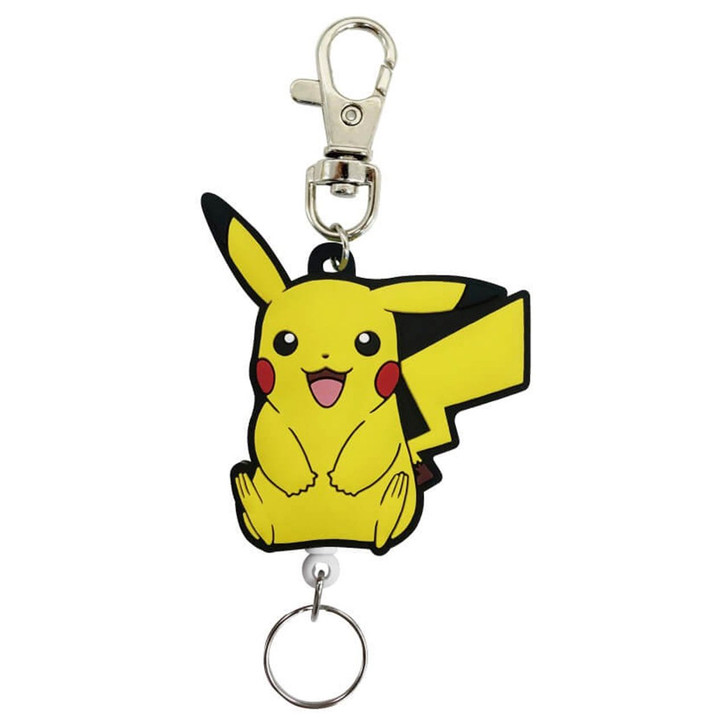 Pokemon Center Rubber Reel Keychain Pikachu Sitting