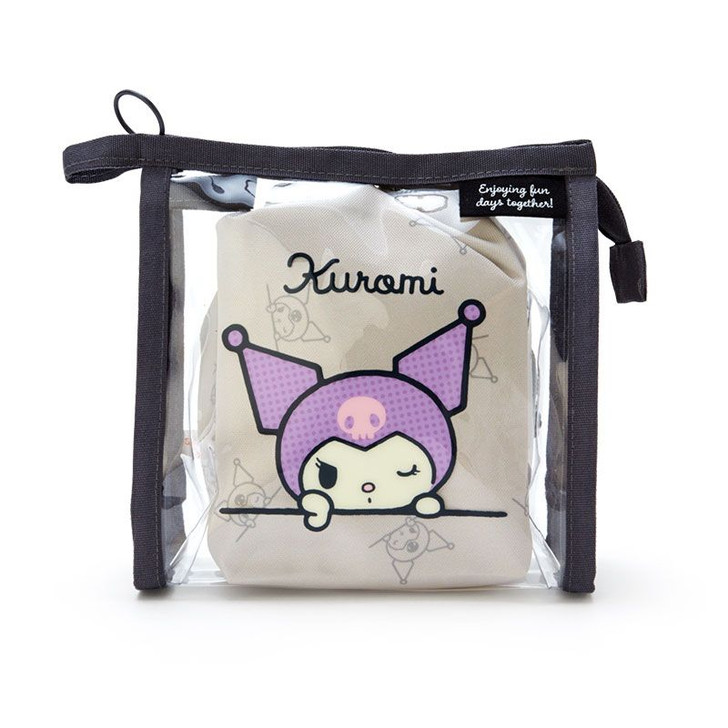 Sanrio Clear Pouch with Drawstring Bag Kuromi (Simple Design)