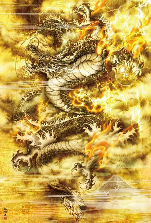 Beverly 61-462 Jigsaw Puzzle Eshimasa Golden Flying Dragon (1000 Pieces)