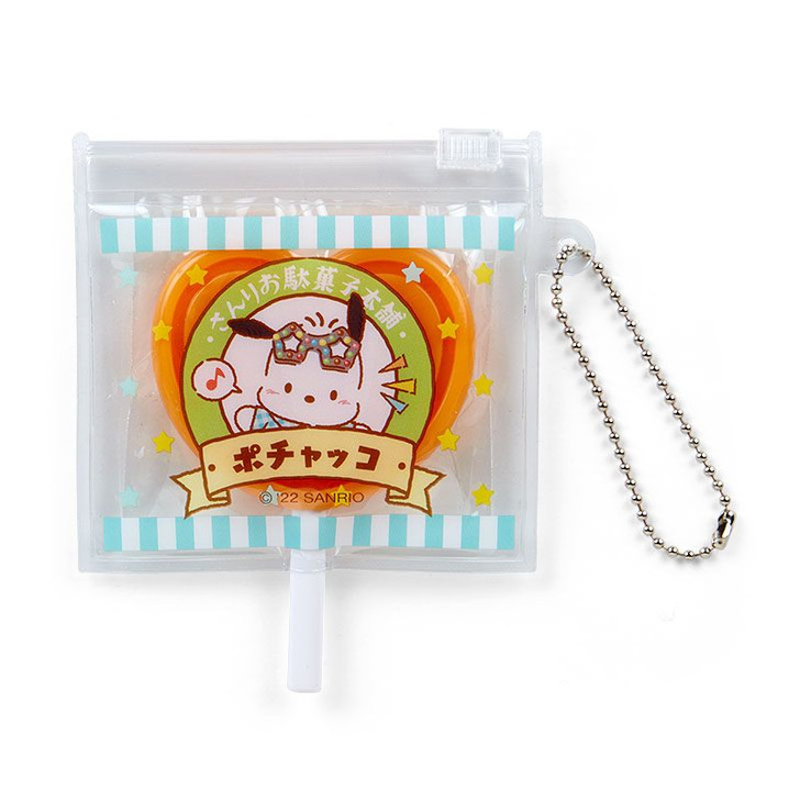 ꕤ︎︎ぽこぽんꕤ︎︎No.147フェザー with ヒノキチップチャーム‪·̩͙꒰ঌ Key Chain with Mirror Pochacco (Sanrio Dagashi Honpo)
