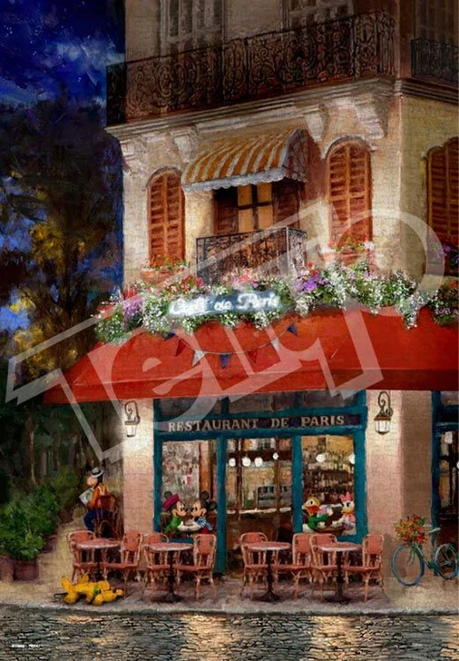 Tenyo D1000-025 Jigsaw Puzzle Disney Mickey & Friends Our Favorite Restaurant (1000 Pieces)