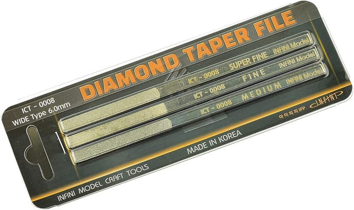 INFINI Model Diamond Taper File Set (Wide Type 6.0mm) 3pcs