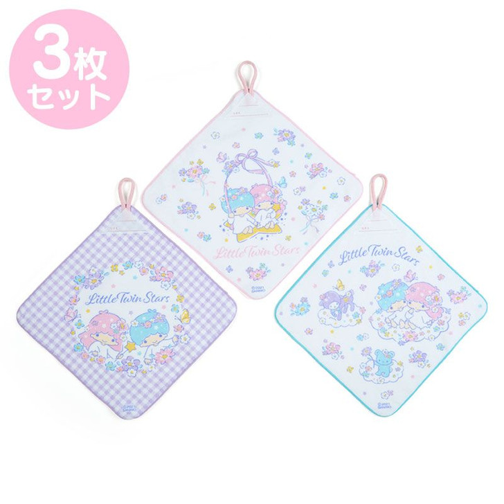 Sanrio Hand Towels with Loops (Set of 3) Little Twin Stars
