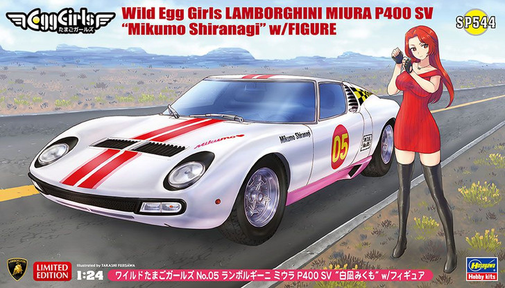 Hasegawa 1/24 Wild Egg Girls No.05 Lamborghini Miura P400 SV w/ Figure Plastic Model