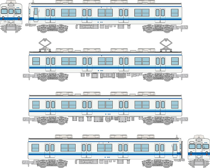 Tomytec Tobu Railway Series 8000 8142 Configuration Good Department Advertising Train 4 Cars Set (N scale)