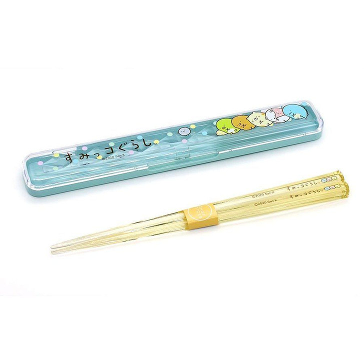 T's Factory Sumikko Gurashi Chopsticks with Case Set - Colorful Dots