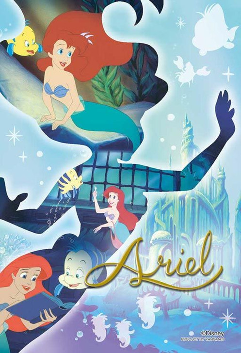 Yanoman 97-273 Prism Art Jigsaw Petit Puzzle Disney Silhouette Memory Ariel The Little Mermaid (70 S-Pieces)