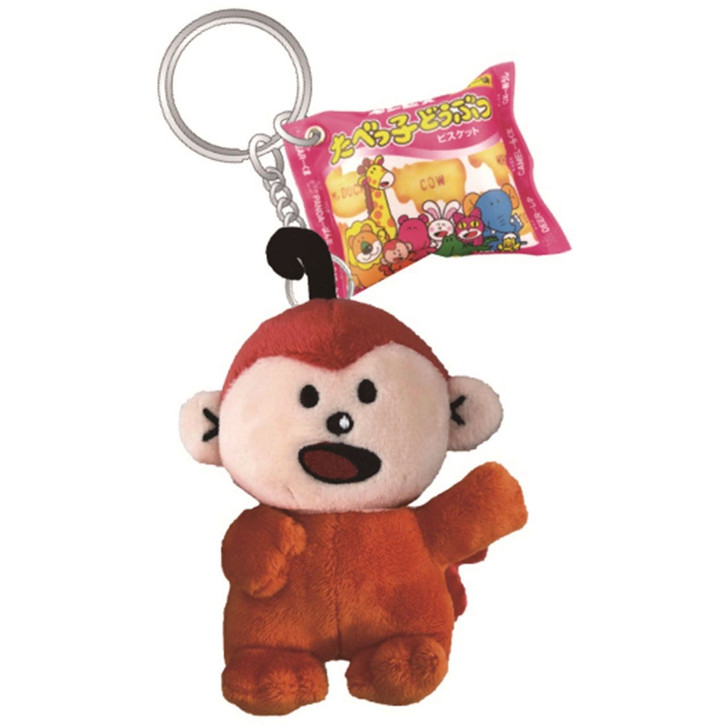 SK JAPAN Tabekko doubutsu Plush Toy Key Ring Monkey
