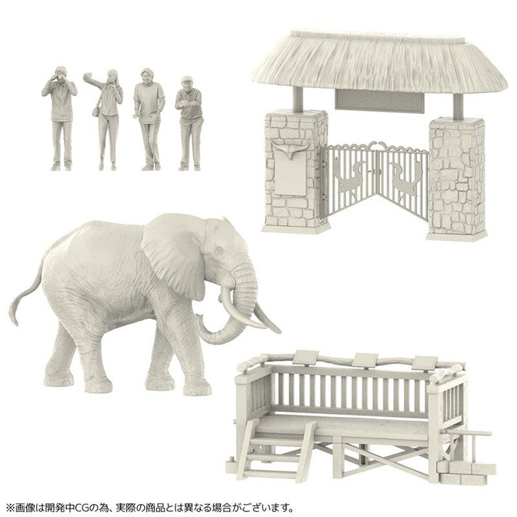 Kaiyodo ARTPLA 1/35 Tourist and African Elephant Set Plastic Model