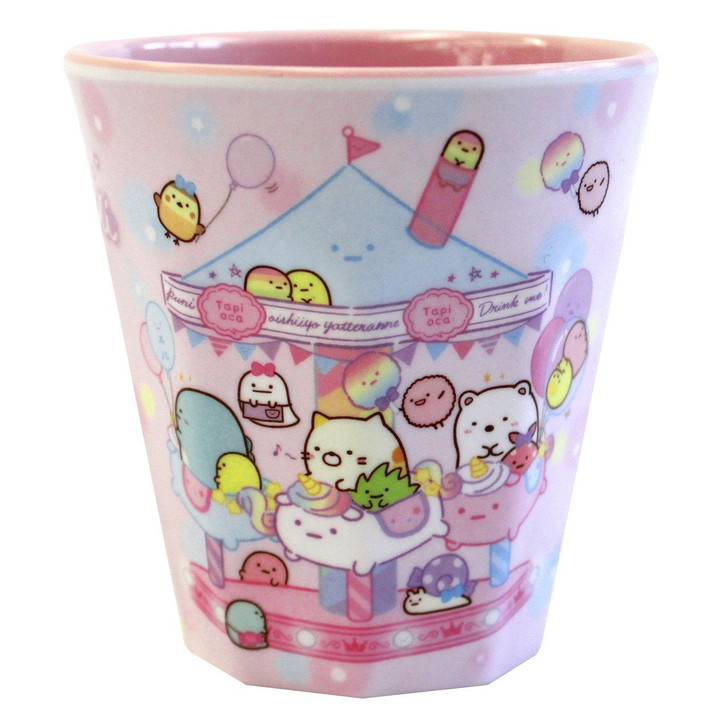 T's Factory Sumikko Gurashi Melamine Cup Tapioka Merry-Go-Round Pink