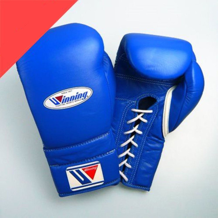 Winning Boxing Gloves MS-600 Lace Up Pro Type 16 oz Blue (Made in Japan)