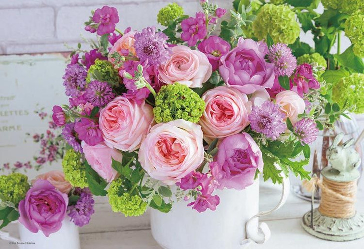 Beverly 500S-009 Jigsaw Puzzle Pretty Pink Flowers (500 S-Pieces)