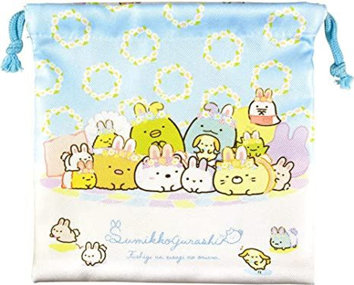 T's Factory Sumikko Gurashi Drawstring Bag Mysterious Rabbit Garden