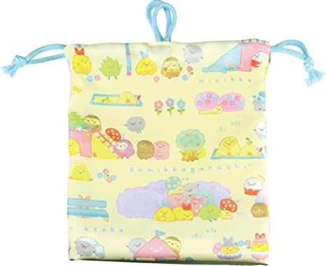 T's Factory Sumikko Gurashi Drawstring Bag with Inner Pocket Let's Play with Minikko