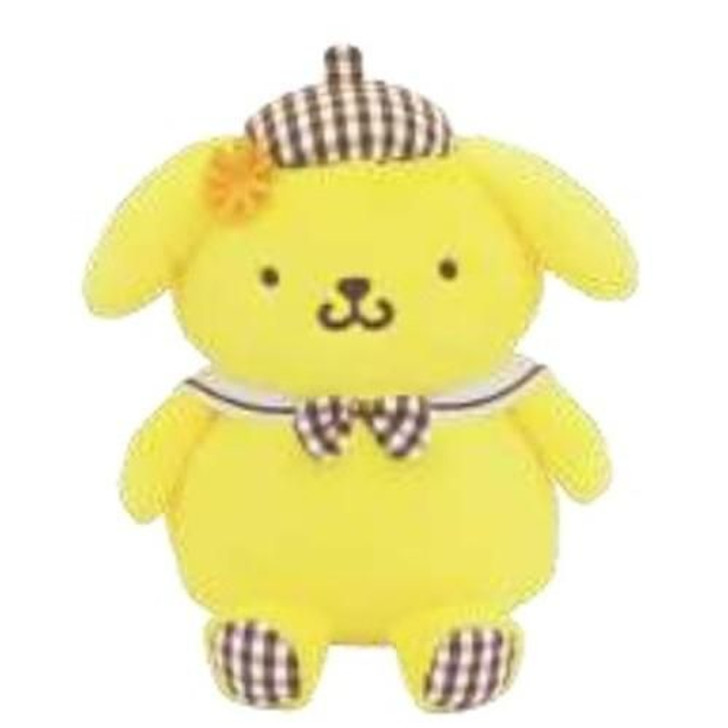 Nakajima Sanrio Characters Checkered Plush Doll Pom Pom Purin