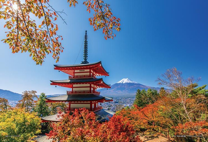 Yanoman 01-2088 Jigsaw Puzzle Autumn Scenery of Arakurayama Sengen Park Yamanashi Japan (108 L-Pieces)