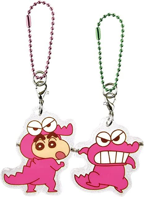 T's Factory Clear Pair Acrylic Key Chain Crayon Shin-chan Shin-chan & Waniyama-san