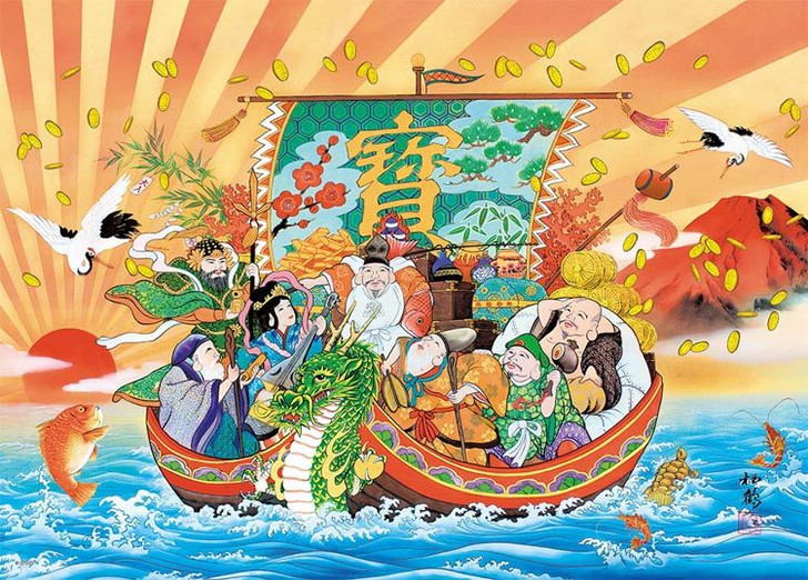 Epoch 79-501s Jigsaw Puzzle Seven Lucky Gods Treasure Ship (500 Pieces)