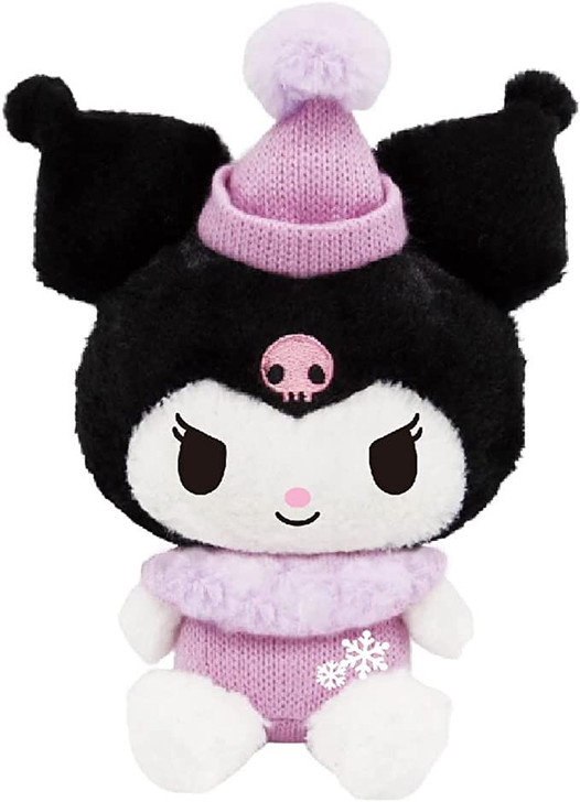 Nakajima Sanrio Plush Toy S Kuromi Wearing Knitted Cap