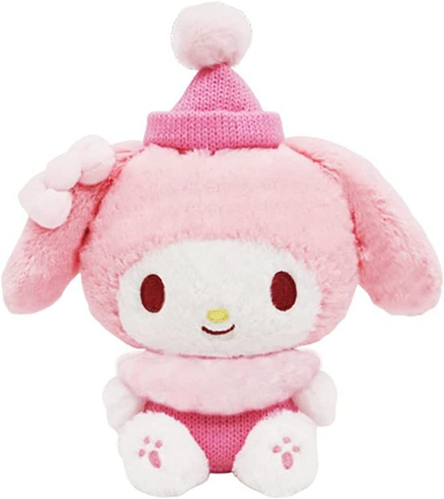 Nakajima Sanrio Plush Toy S My Melody Wearing Knitted Cap