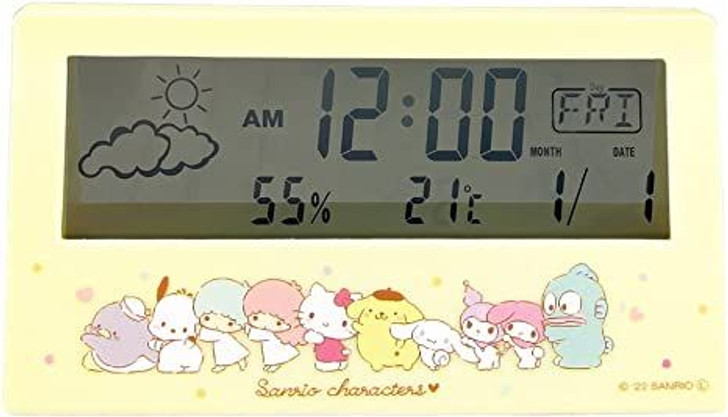 T's Factory Sanrio Multi-Function Digital Clock Yellow