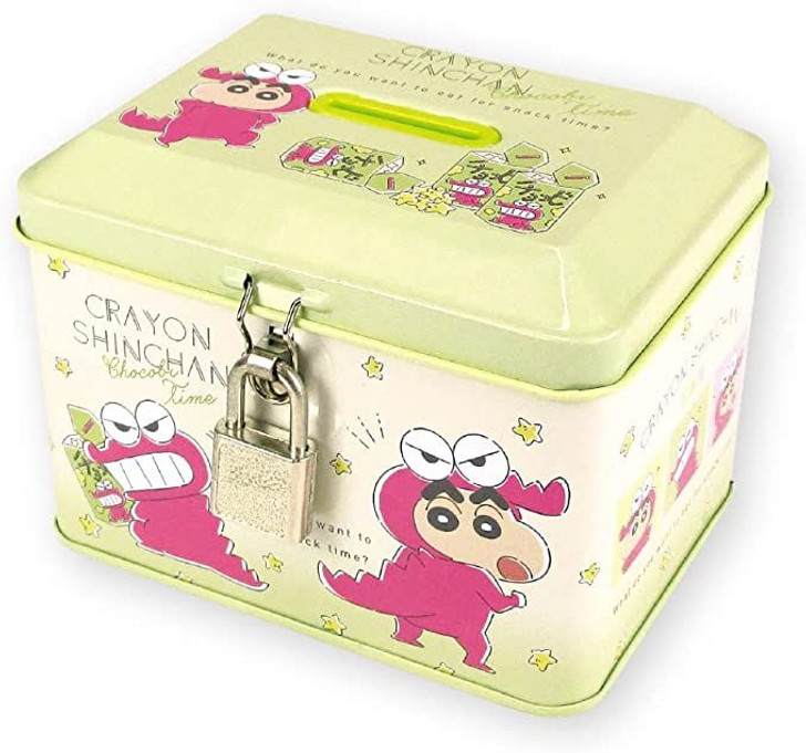 T's Factory Piggy Bank with Key Lock Crayon Shin-chan Chocobi Time