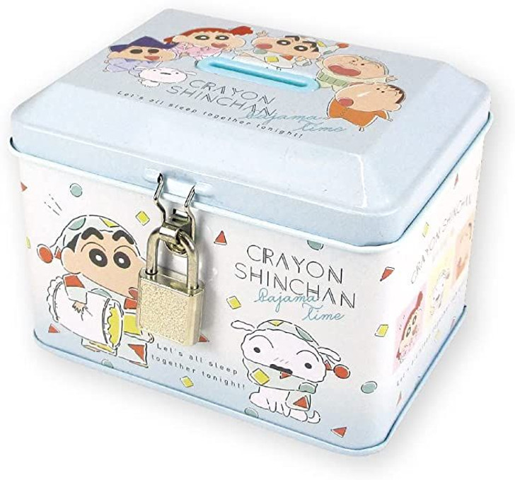 T's Factory Piggy Bank with Key Lock Crayon Shin-chan PajamaTime