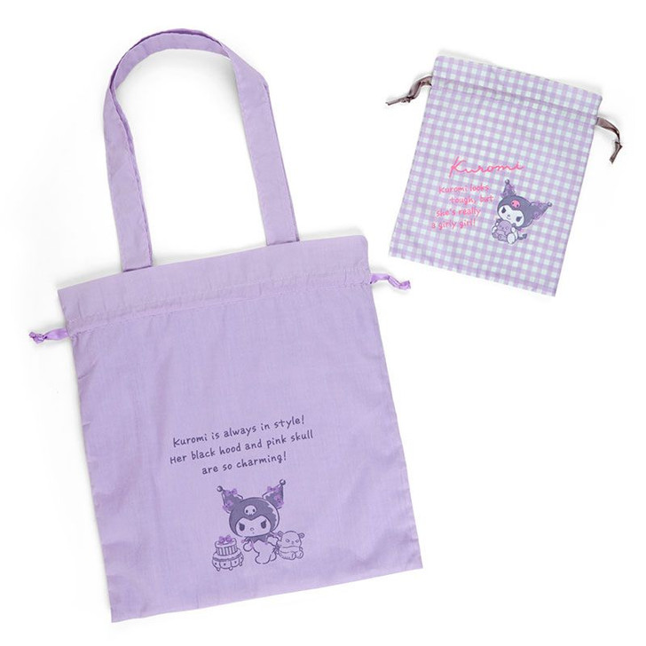 Sanrio Tote Bag & Drawstring Bag Set Kuromi