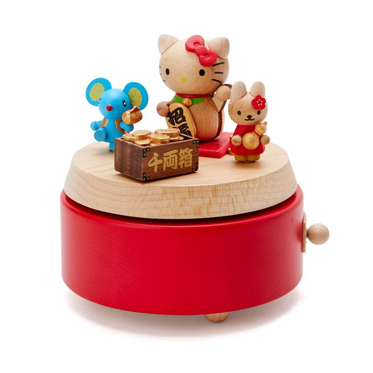 Wooden Music Box Hello Kitty (Lucky Charm)