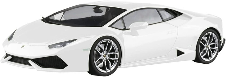 Aoshima 1/24 Pre-Painted No.4-A '14 Lamborghini Huracan White Plastic Model