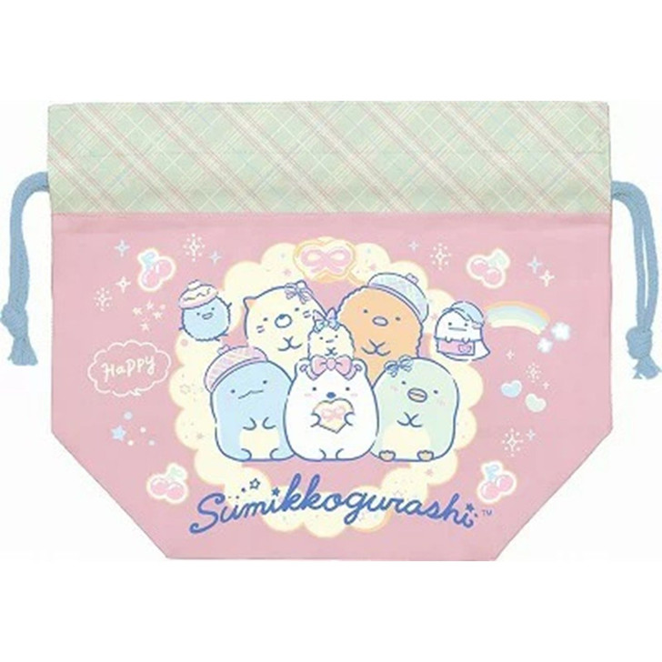 San-x Lunch Drawstring Bag Sumikko Gurashi Pink