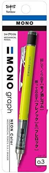 Tombow Sharp Monograph Neon Yellow R3PK Pencil