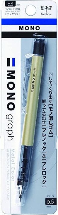 Tombow Sharp Pen Monograph 0.5mm Gold Mechanical Pencil