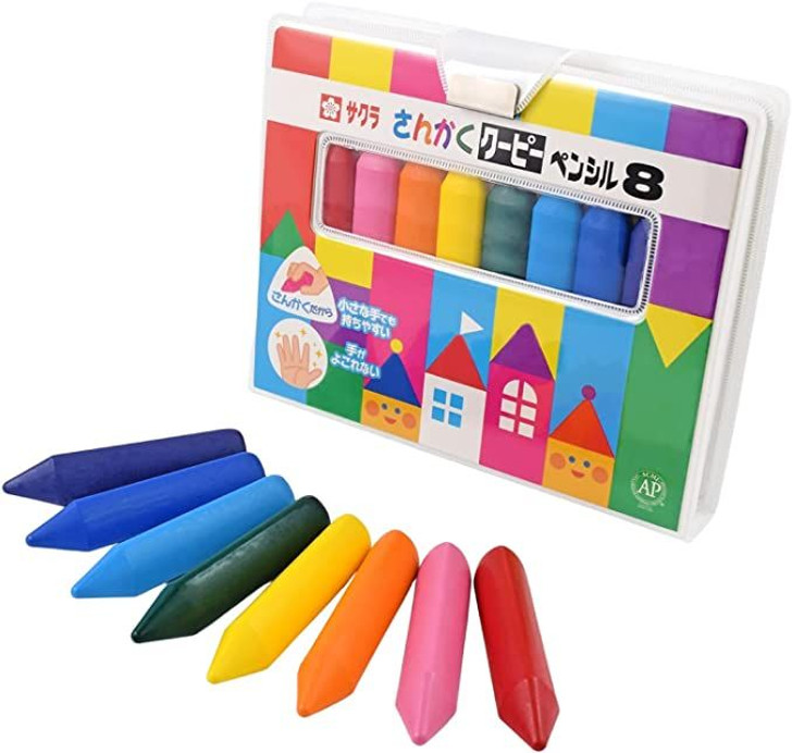 SakuraCraypas Triangle Coupy Pencil 8 Colors