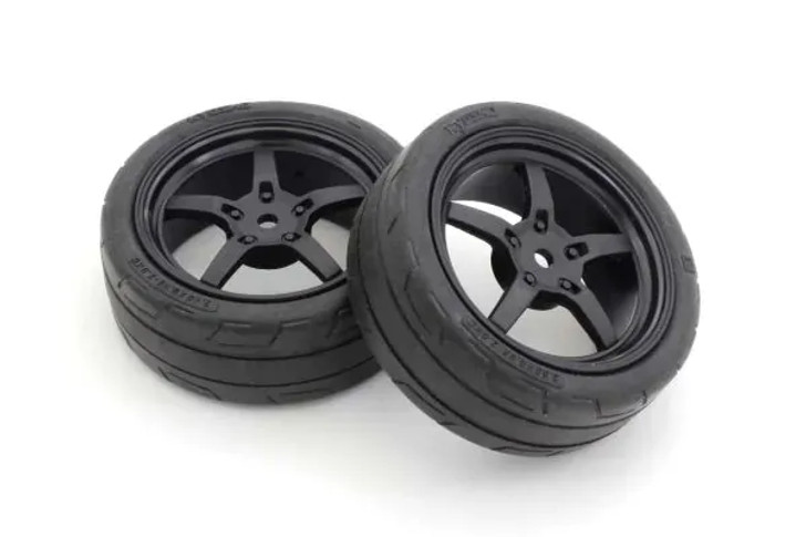 Kyosho FATH705BKM Glued TC Tire FZ02 (M/5-S Racing Wheel/BL/2p)