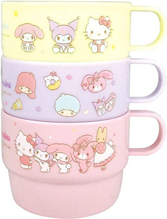 T's Factory Sanrio Plastic Cups 3 Piece Set Girls - Plaza Japan