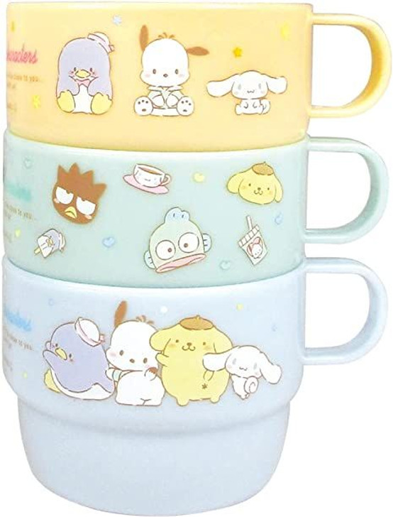 T's Factory Sanrio Plastic Cups 3 Piece Set Boys