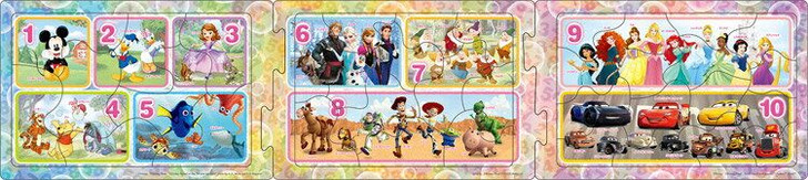 Apollo-sha 24-176 Jigsaw Puzzle Disney Pixar Studying Numbers Panorama Puzzle (8+12+16 Pieces)