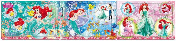 Apollo-sha 24-177 Jigsaw Puzzle Disney The Little Mermaid Panorama Puzzle (10+15+20 Pieces)