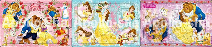 Apollo-sha 24-178 Jigsaw Puzzle Disney Beauty and the Beast Panorama Puzzle (10+15+20 Pieces)