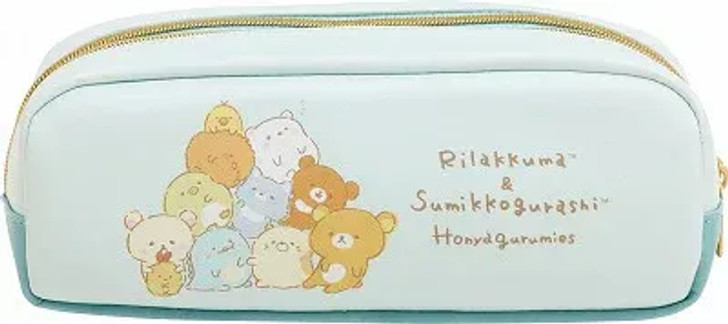 San-x Twin Zipper Pencil Case Pen Pouch PT09101 Rilakkuma x Sumikko Gurashi