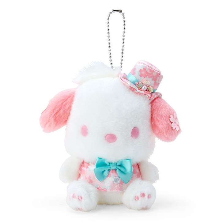 Sanrio Mascot Holder Pochacco in Cherry Blossom Dress (Sakura)