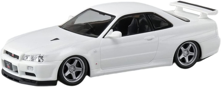 Aoshima The Snap Kit 1/32 R34 Skyline GT-R Custom Wheel (White Pearl) Plastic Model