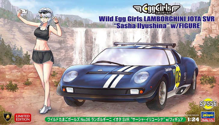 Hasegawa Wild Egg Girls No.06 1/24 Lamborghini Jota SVR w/ Sasha Ilyushina Figure Plastic Model