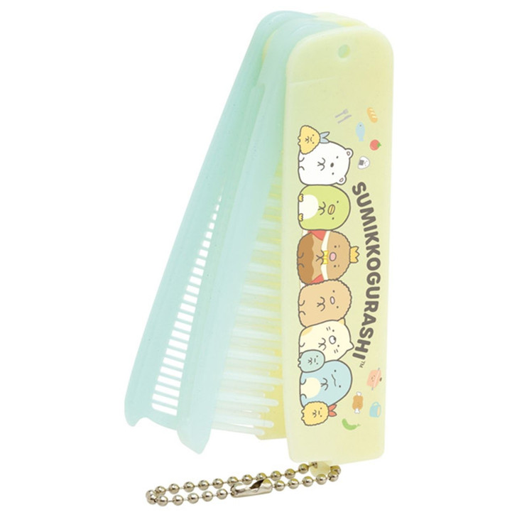 San-x Folding Hair Comb & Brush Sumikko Gurashi Yellow