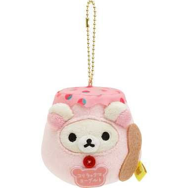 Rilakkuma Keychain Plush Strawberry Yogurt - Korilakkuma
